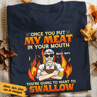 Personalized Dad Swallow Meat BBQ Grill T Shirt JL62 25O53 thumb 1