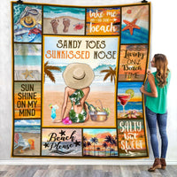 Beach Sandy Toes Sunkissed Nose Fleece Blanket JN263 67O58 thumb 1