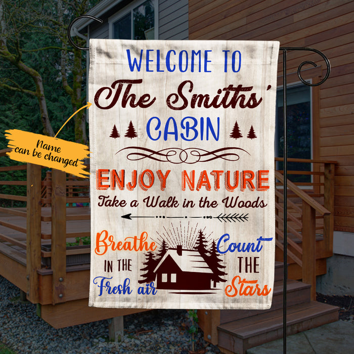 Personalized Welcome To The Cabin  Flag AG132 29O65 1