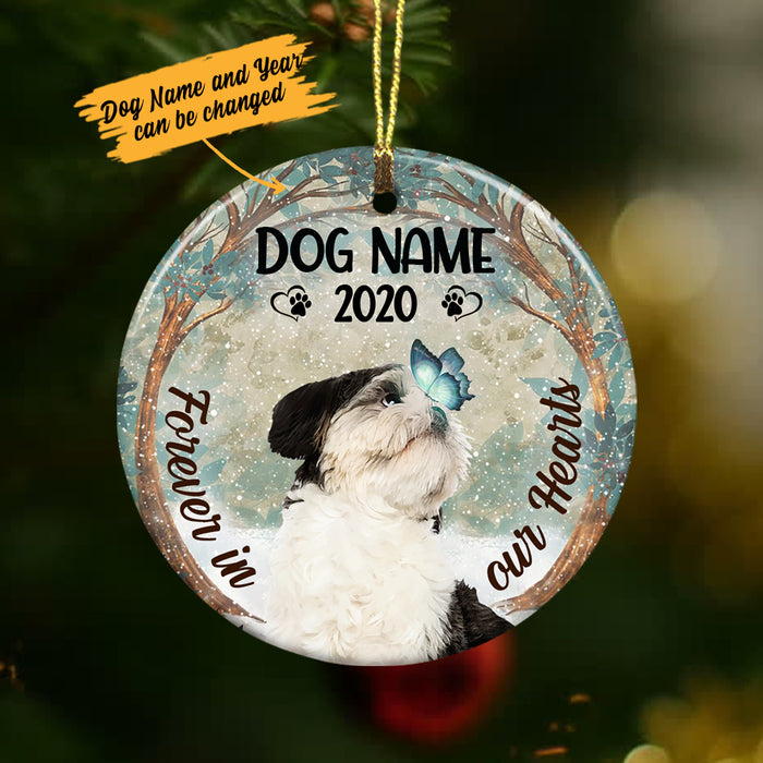Personalized Forever In Our Hearts Shih Tzu Dog Memorial  Ornament OB211 73O36 1