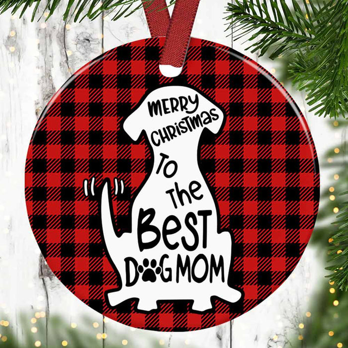 Christmas Dog Mom Circle Ornament NB26 26O57 1