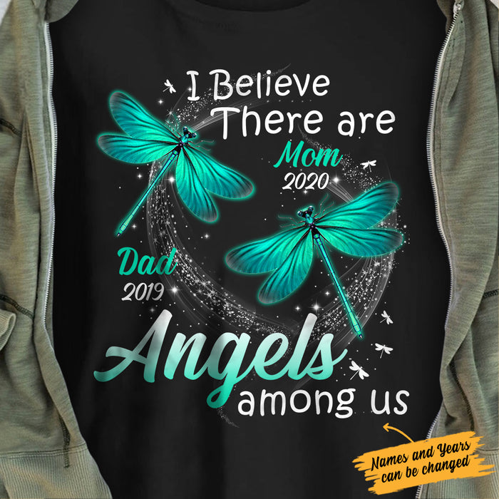 Personalized Dragonfly Mom Dad Memorial Angels T Shirt OB191 81O34 1