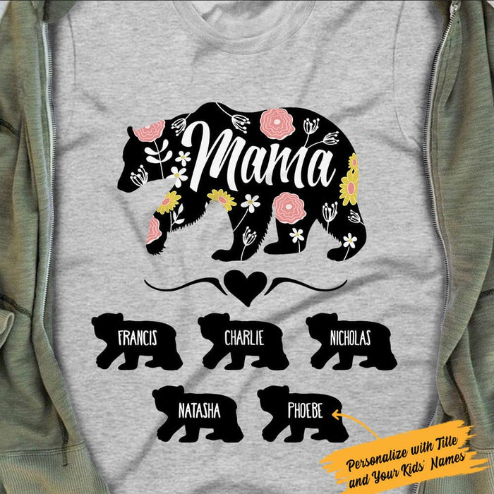 Personalized Mama Bear White T Shirt JN124 85O61 1