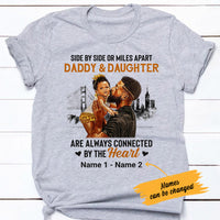 Personalized BWA Dad And Daughter Connected By The Heart T Shirt SB92 26O53 thumb 1