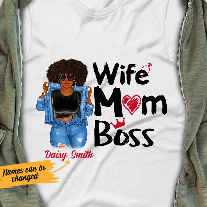 Personalized BWA Wife Mom Boss T Shirt AG81 65O53 1
