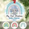 Personalized Elephant Rainbow Baby First Christmas  Ornament OB301 95O57 1