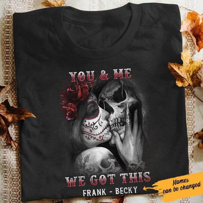 Personalized Skull Husband & Wife T Shirt JN167 95O61 1
