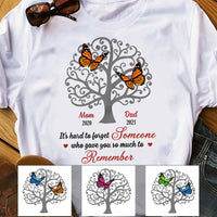Personalized Memorial Butterflies Angel Mom Dad T Shirt MR121 65O58 thumb 1