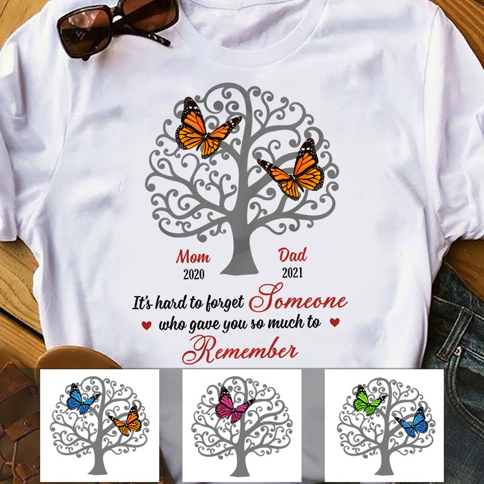 Personalized Memorial Butterflies Angel Mom Dad T Shirt MR121 65O58 1