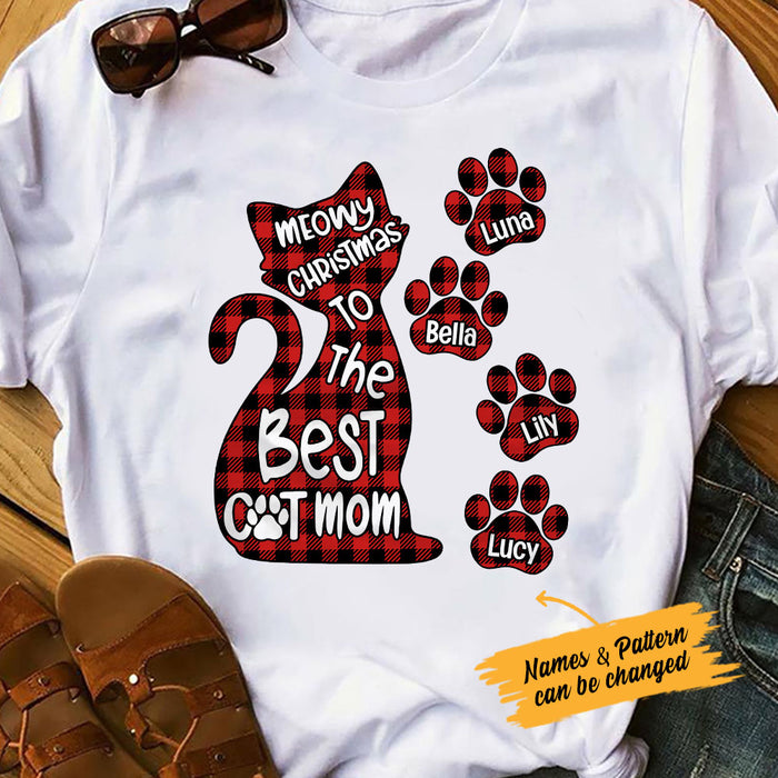 Personalized Best Cat Mom Christmas T Shirt OB193 85O53 1