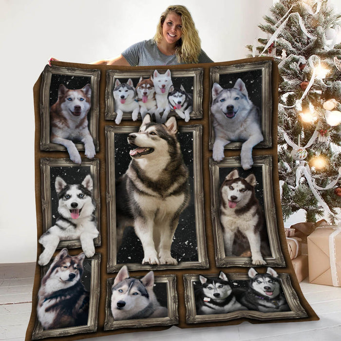 Siberian Husky Dog Sherpa Blanket NB273 81O60 1