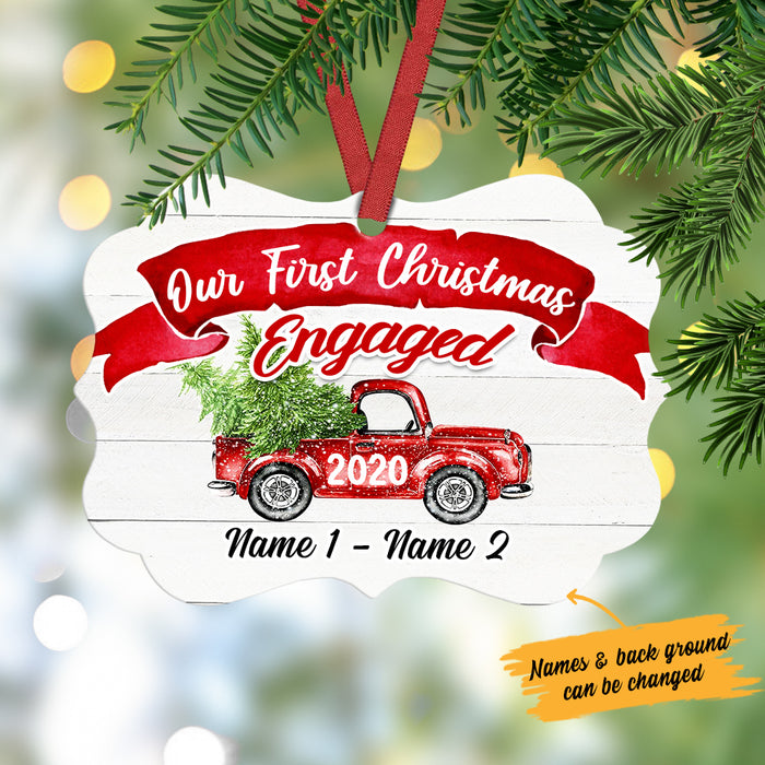 Personalized First Christmas Engaged  MDF Ornament NB24 30O36 1