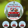 Personalized We Woof You Dog Christmas Red Truck Cernamic Ornament OB63 73O57 1