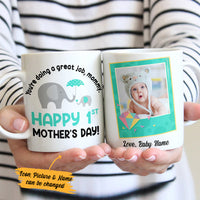 Personalized Elephant Happy 1st Mother Day Mug FB232 67O36 thumb 1