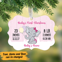 Personalized Elephant Baby First Christmas MDF Benelux Ornament OB83 73O47 thumb 1