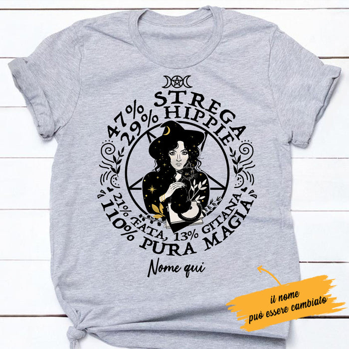 Personalized Halloween Witch Percentage Strega Italian T Shirt AP129 30O53 1