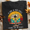 Personalized Dog Hippie Girl Living In Peace T Shirt JN241 95O34 1