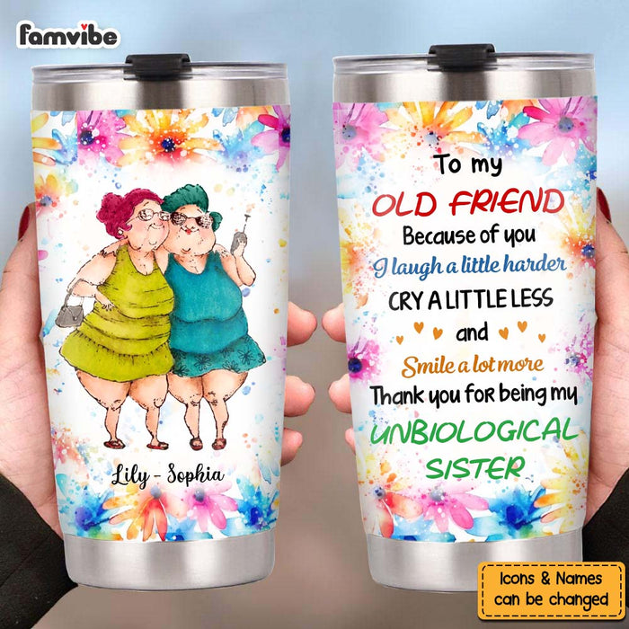 Personalized Gift For Old Friends Because Of You Floral Theme Steel Tumbler 30616 1