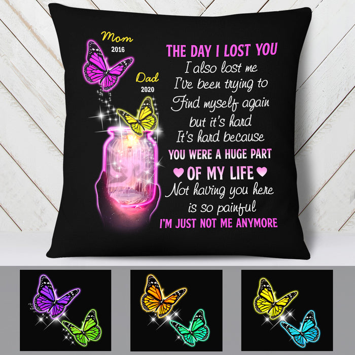 Personalized Butterflies Memorial Mom Dad Pillow MR162 30O47 (Insert Included) 1