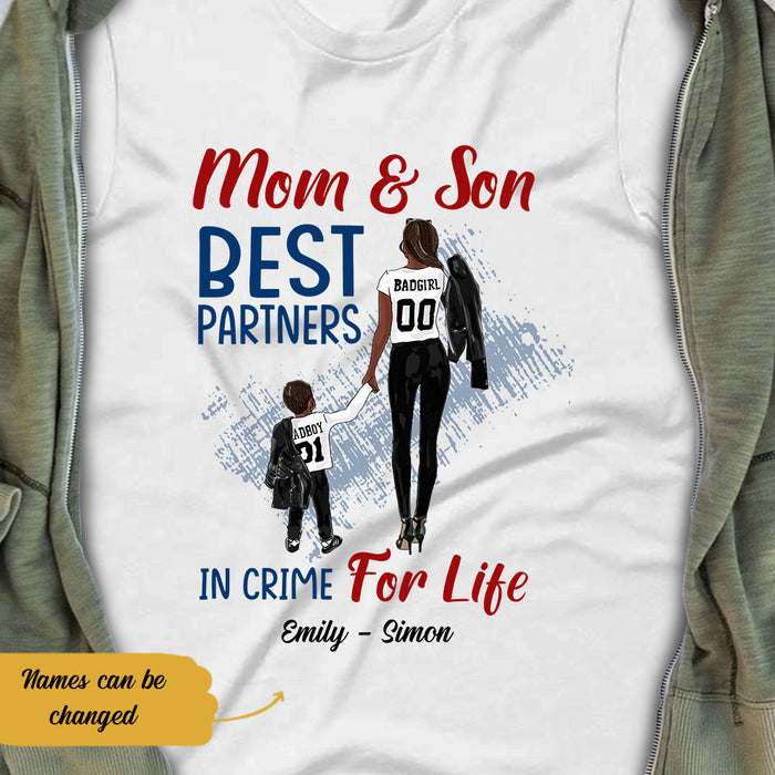 Personalized BWA Mom And Son Best Partner In Crime T Shirt AG102 73O58 1