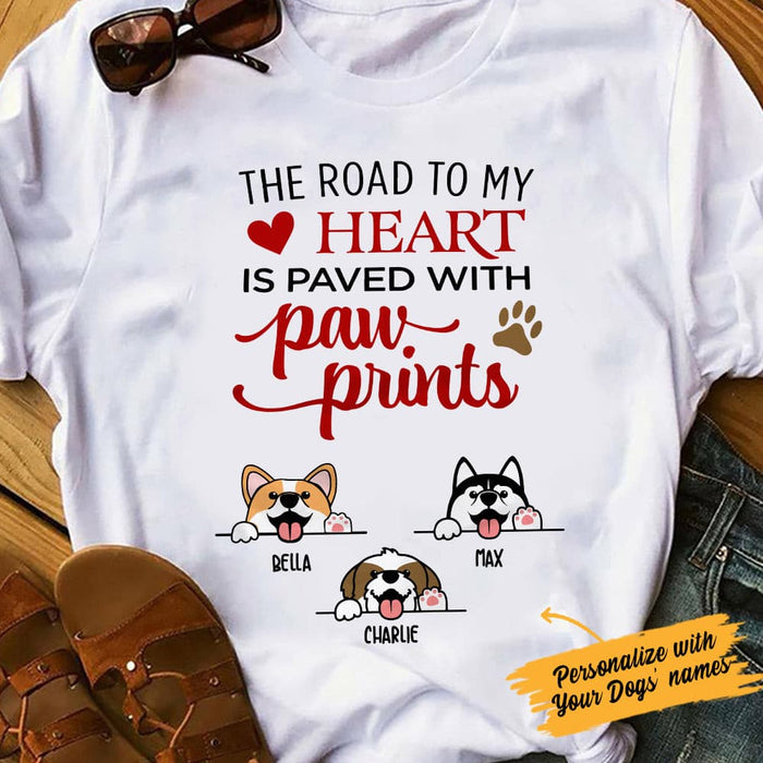 Personalized Dog Paw White T Shirt JN172 67O57 1