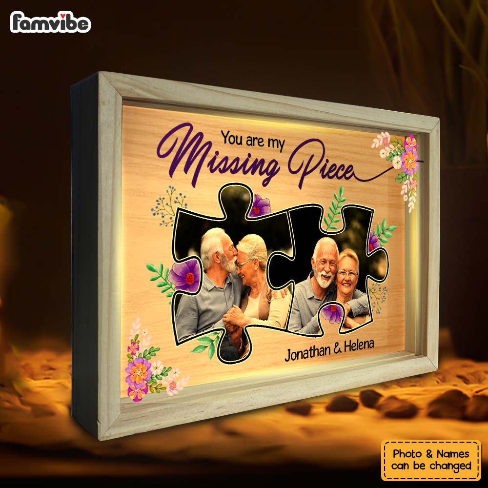 Personalized Couple Gift My Missing Piece Picture Frame Light Box 31412 Primary Mockup