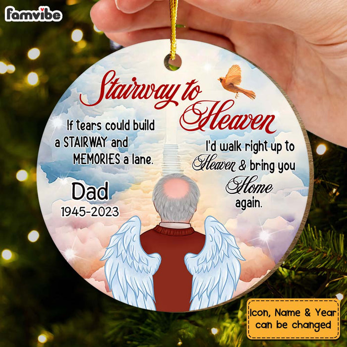Personalized Memorial Gift Stairway To Heaven Circle Ornament 30090 1