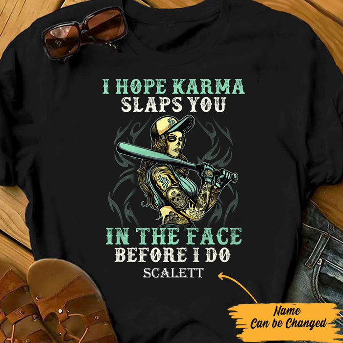 Personalized Karma Skull T Shirt JL244 85O57 1
