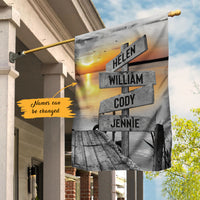 Personalized Family Street Sign Lake House Flag JL272 95O47 thumb 1