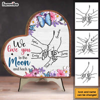 Personalized Gift For Grandma And Kid Hands Heart 2 Layered Wooden Plaque 31534 thumb 1