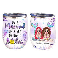 Personalized Mermaid Friends Wine Tumbler 25577 thumb 1
