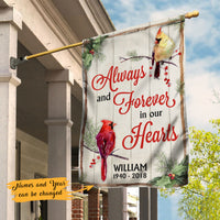 Personalized Memorial Mom Dad Cardinal Bird Garden Flag JL114 95O47 thumb 1