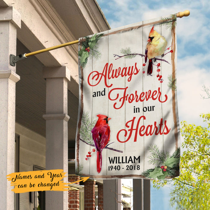 Personalized Memorial Mom Dad Cardinal Bird Garden Flag JL114 95O47 1