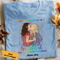 Personalized Our Story LGBT Lesbian Love T Shirt SB152 26O58 thumb 1
