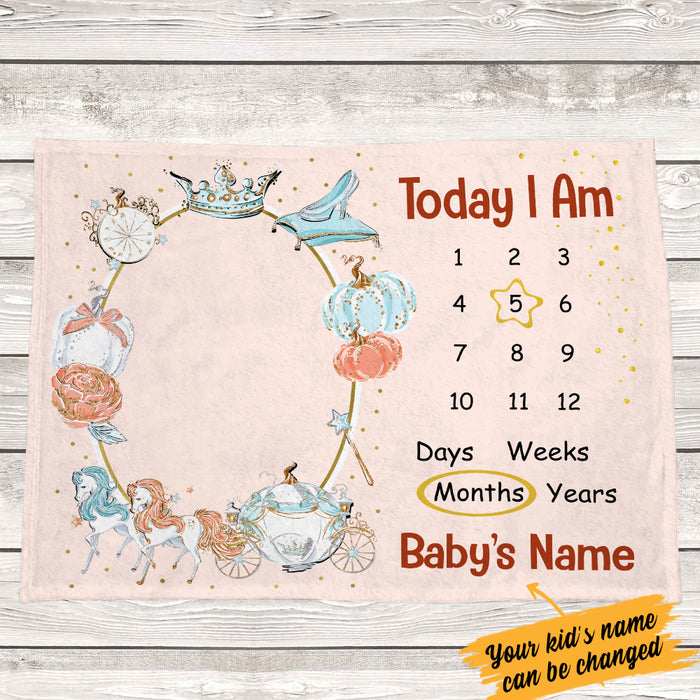 Personalized Baby Girl Milestone Today I Am Blanket OB202 87O34 1
