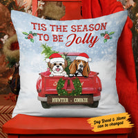 Personalized Dog Red Truck Jolly Christmas  Pillow SOB191 87O58 thumb 1