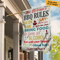 Personalized BBQ Rules Gardening Garden Flag JL61 95O34 thumb 1