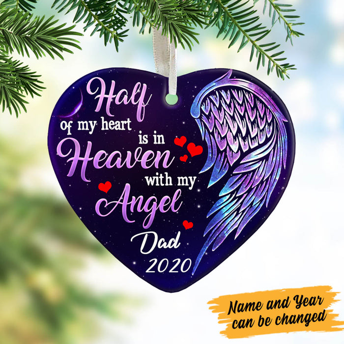 Personalized Memorial Wings Angel Heart Ornament NB161 81O60 1
