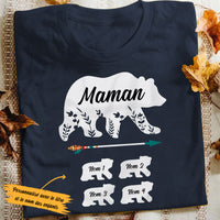 Personalized Grandma Mom Maman Grand-mère French Bear T Shirt AP83 30O53 thumb 1
