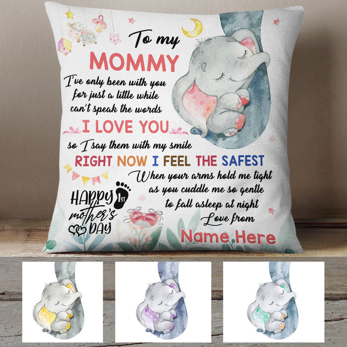 Personalized Love Mother Elephant Pillow FB201 73O60 (Insert Included) 1