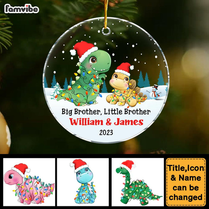 Personalized Christmas Gift For Grandson Big Brother Little Brother Circle Ornament 30529 1