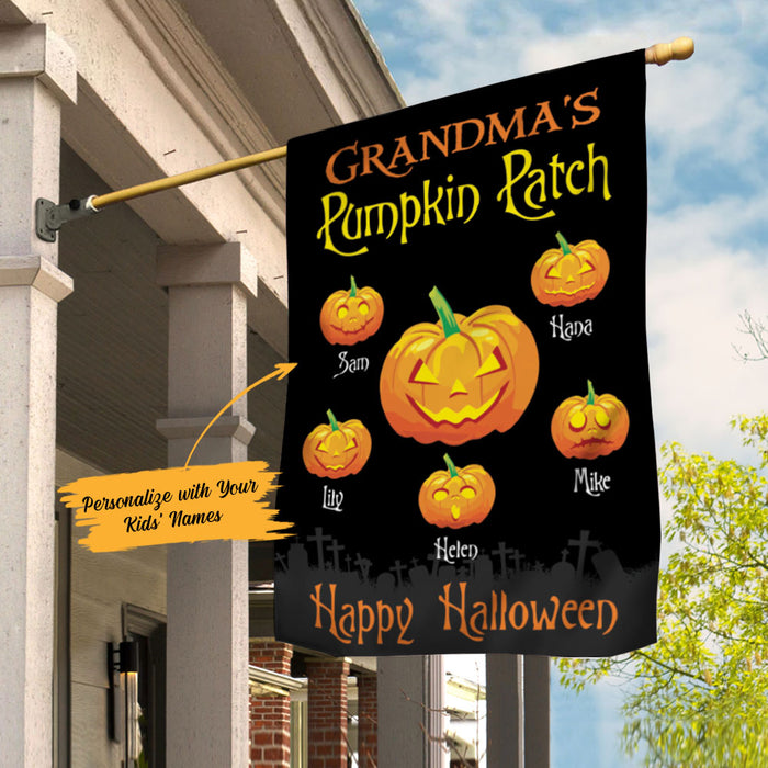 Personalized Halloween Grandma Pumpkin Patch Garden Flag JL154 65O58 1