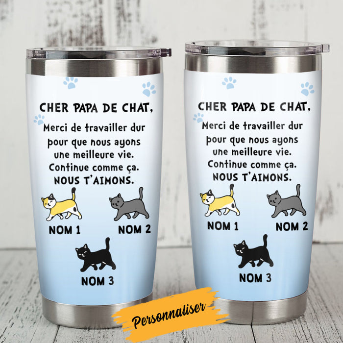 Personalized Cat Dad French Papa Chat Steel Tumbler AP1516 95O58 1