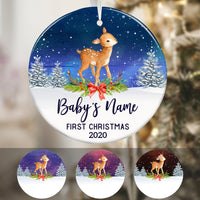 Personalized Deer Baby First Christmas Ceremic Ornament OB132 29O58 thumb 1