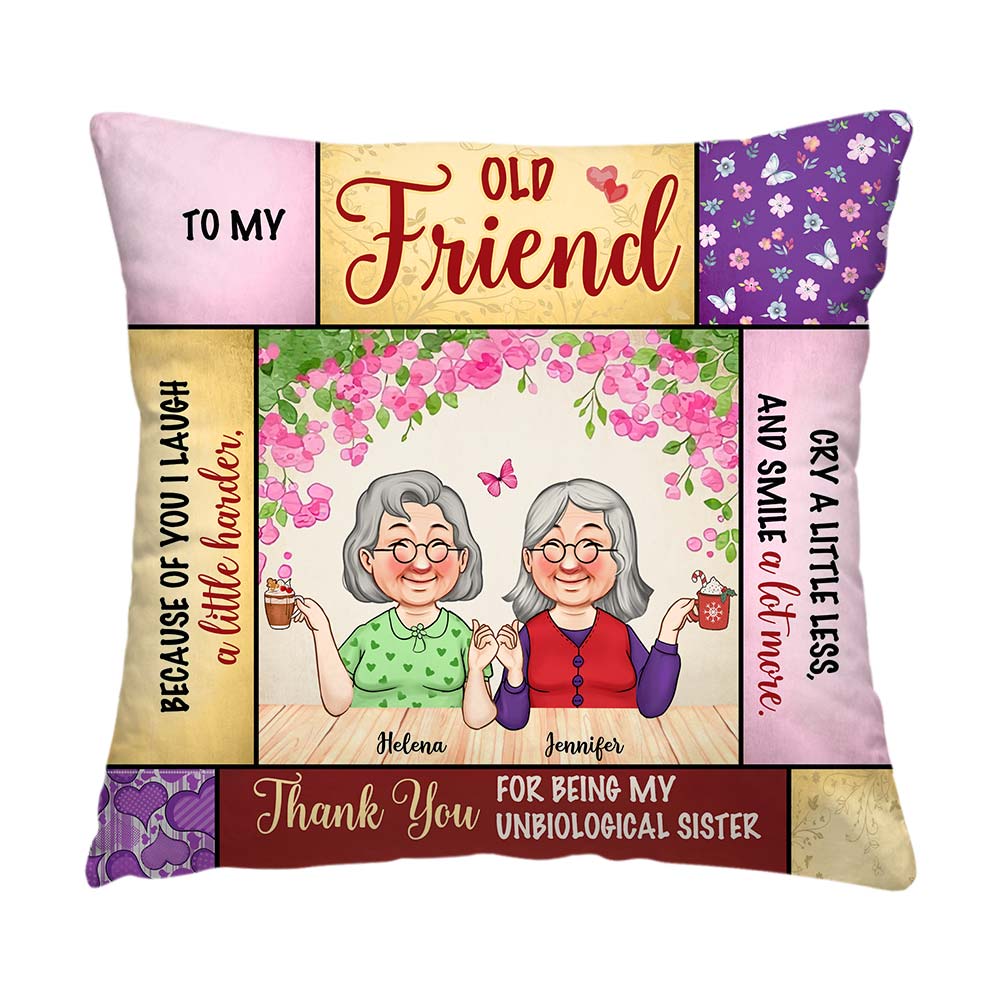 Personalized Friend Gift Thank You For Being My Unbiological Sister Pillow 31330 Primary Mockup