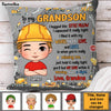 Personalized Gift To My Grandson Excavators Construction Machines Pillow 30671 1