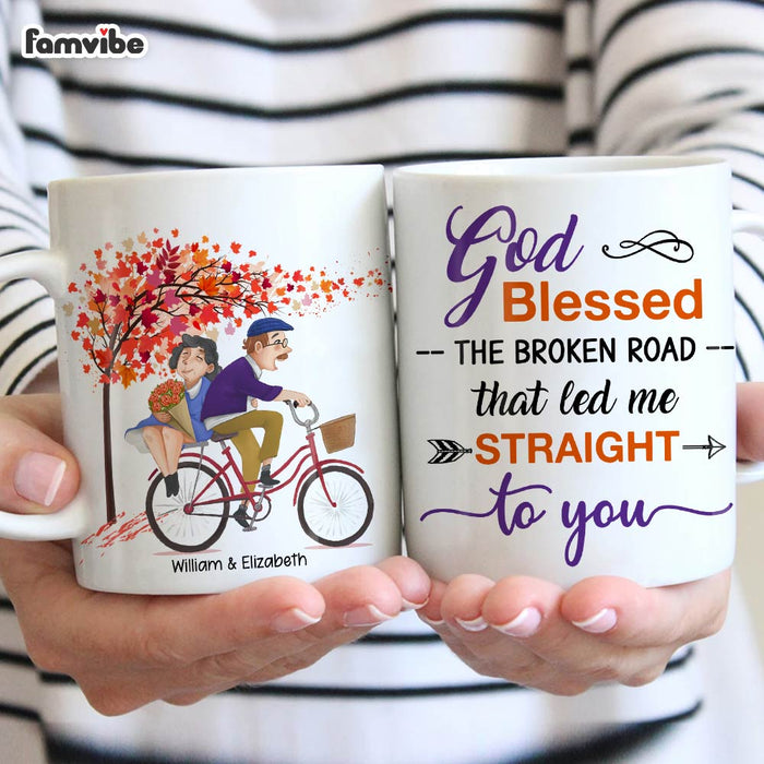 Personalized Couple Gift God Blessed The Broken Road That Led Me Straight To You Mug 31339 1