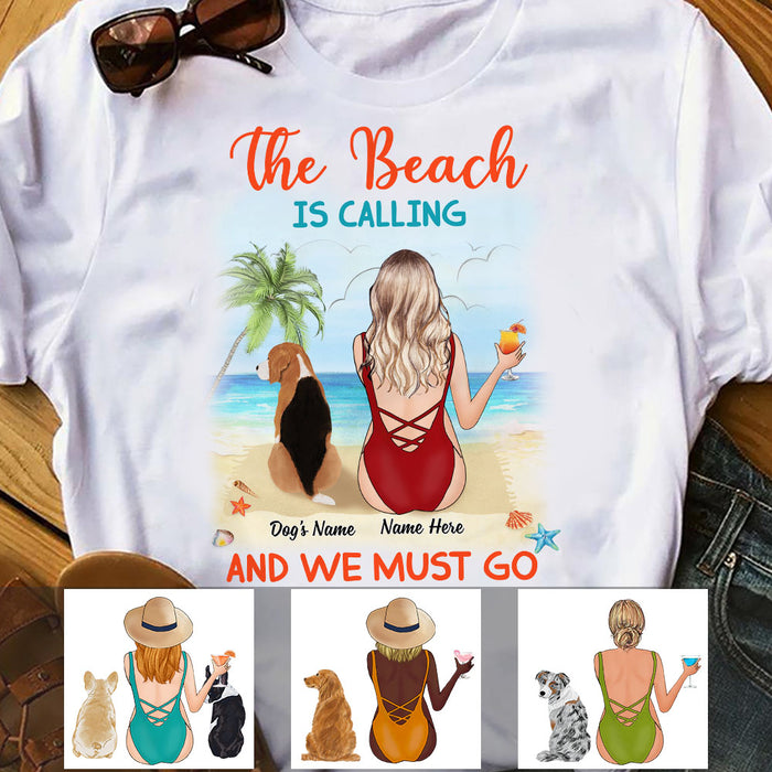 Personalized Dog Mom At Beach T Shirt JN84 95O58 1