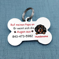Personalized Dog Lost German Hund Bone Pet Tag AP91 81O34 thumb 1