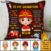 Personalized Gift For Grandson To My Grandson Fireman Kid Pillow 30791 thumb 1